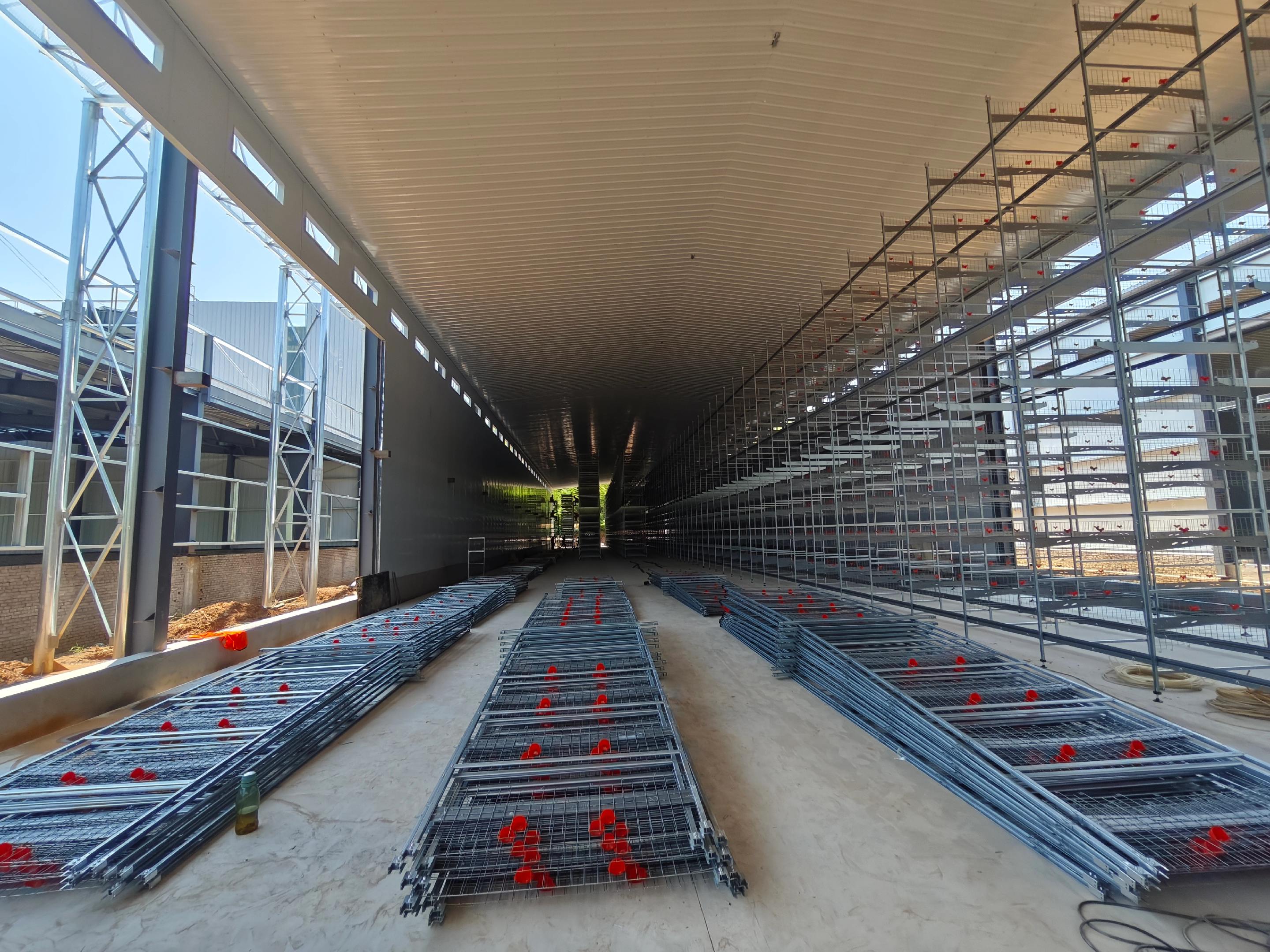 Poultry equipment installation in progress